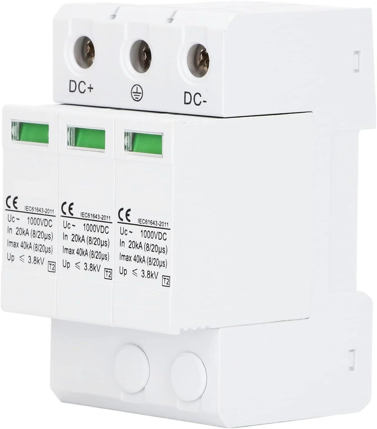 دستگاه حفاظت از ولتاژ DC 1000V 40KA برای سیستم‌های فتوولتائیک با حفاظت از اضافه بار و اتصال کوتاه