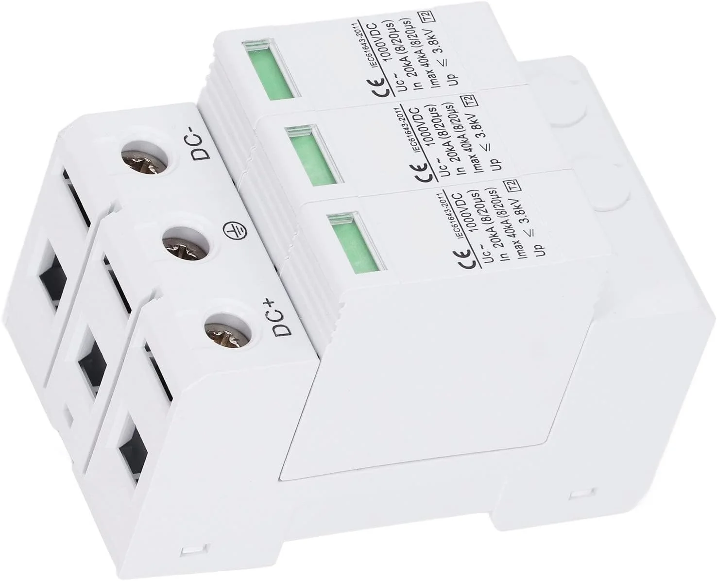 دستگاه حفاظت از ولتاژ DC 1000V 40KA برای سیستم‌های فتوولتائیک با حفاظت از اضافه بار و اتصال کوتاه