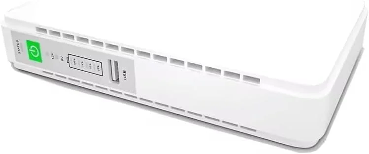 منبع تغذیه پشتیبان باتری REBENUO DC Mini UPS POE-432P، منبع تغذیه قابل حمل بدون وقفه Mini DC UPS تک فاز باتری لیتیومی نوع آنلاین 10000mah Mini UPS برای شبکه فرکانس 60 هرتز