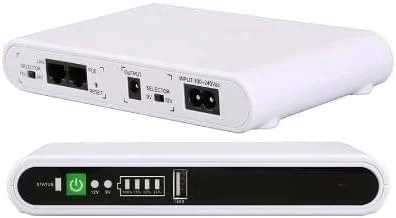 منبع تغذیه پشتیبان باتری REBENUO DC Mini UPS POE-432P، منبع تغذیه قابل حمل بدون وقفه Mini DC UPS تک فاز باتری لیتیومی نوع On-Line 10000mah Mini UPS برای شبکه با فرکانس 60 هرتز.