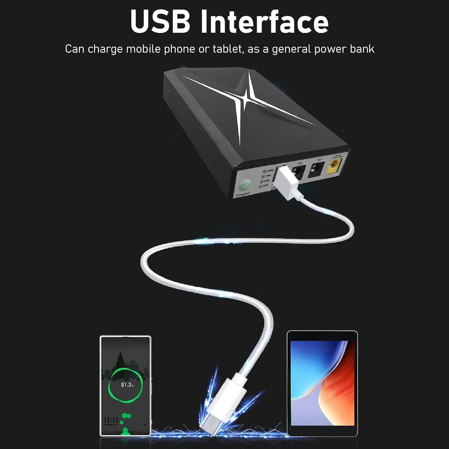 منبع تغذیه بدون وقفه مینی DC-UPS با باتری پشتیبان فشرده 8800MAH برای روتر وای فای و دوربین