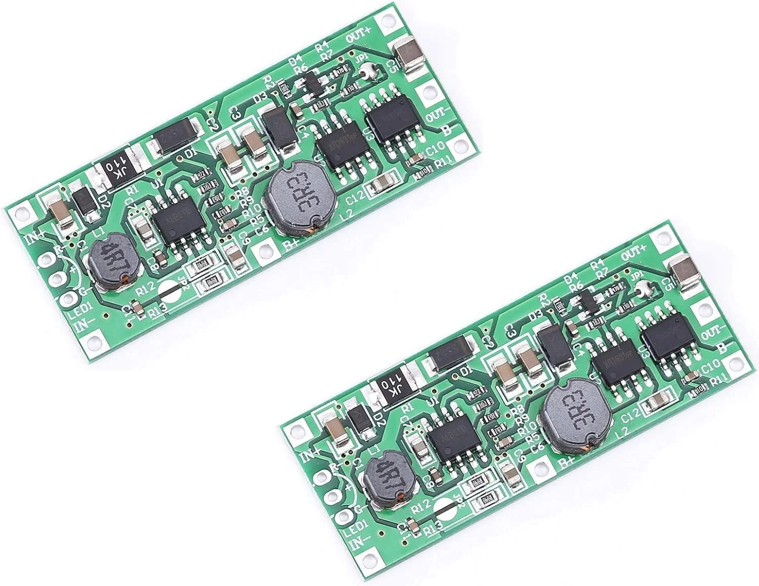 دو عدد ماژول منبع تغذیه بدون وقفه DC 5V-12V به 12V با برد محافظ باتری 18650