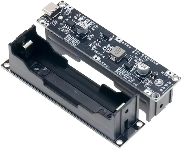 دو عدد ماژول منبع تغذیه بدون وقفه USB Type-C 5V با شارژر باتری لیتیومی 18650