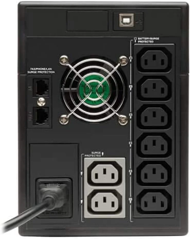 منبع تغذیه بدون وقفه (UPS) هوشمند Tripp Lite با صفحه نمایش LCD، مدل 1500VA Tower Line-Interactive، ولتاژ 230 ولت