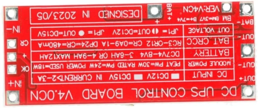 ماژول منبع تغذیه بدون وقفه 24 واتی 12/15 ولت 1 آمپر، برد کنترل تغذیه بدون وقفه، ماژول افزایش شارژ برای شبکه