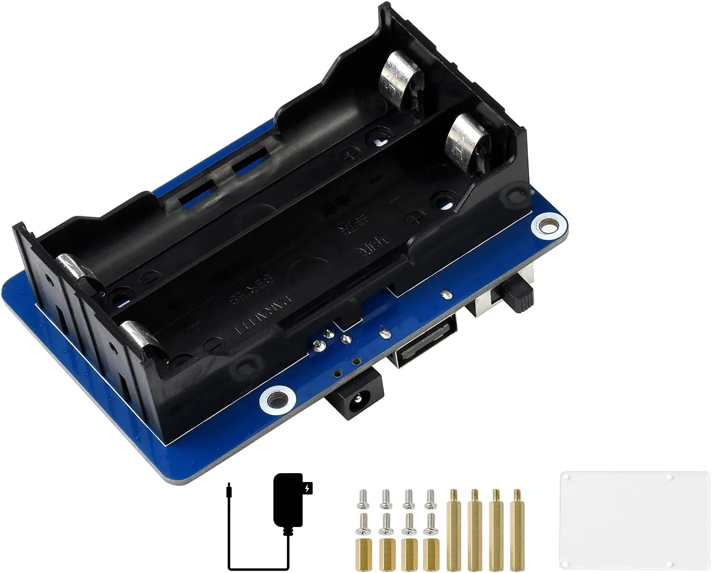 منبع تغذیه بدون وقفه UPS HAT (B) برای رزبری پای با ارتباط باس I2C، خروجی برق 5 ولت، جریان تا 5 آمپر، مدارهای محافظت از چند باتری