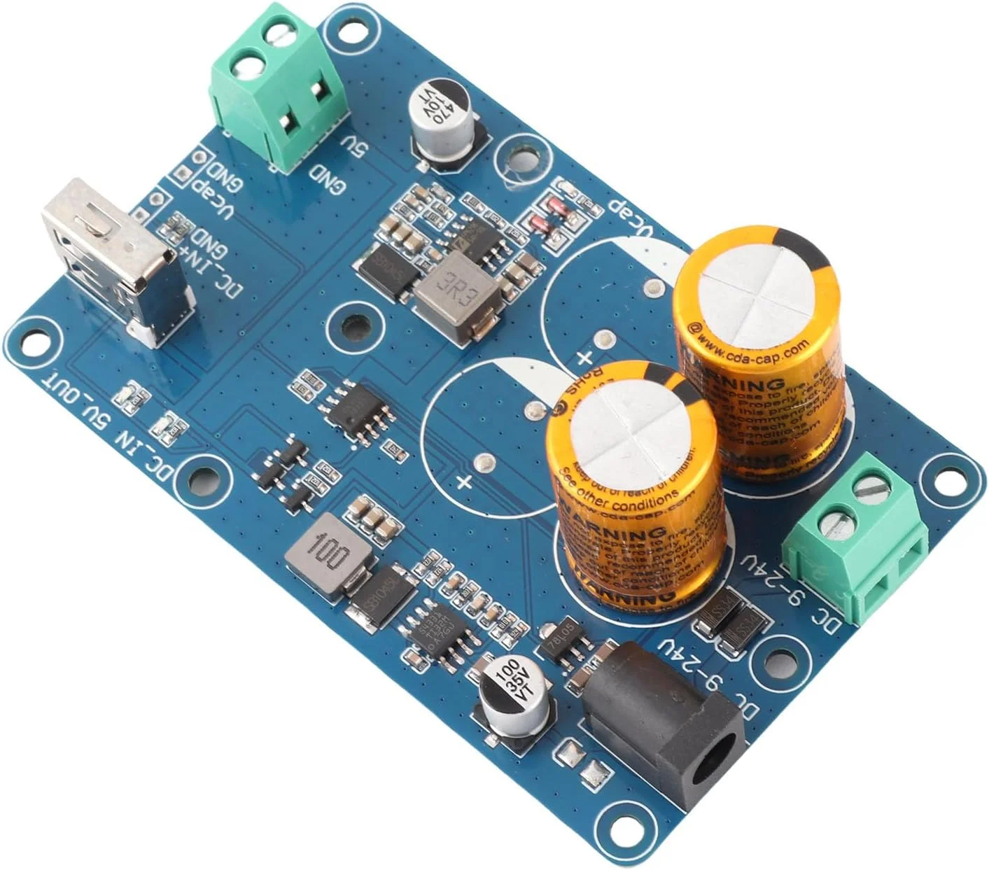 منبع تغذیه بدون وقفه، ترمینال USB 2.0 KF128 ورودی DC9-24V با قابلیت اطمینان بالا خروجی 5V3A خازن فوق العاده UPS برای RPI (2S)