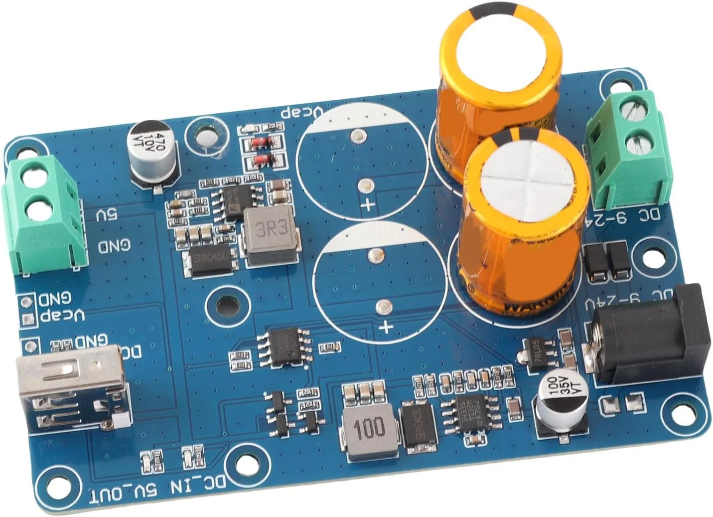 منبع تغذیه بدون وقفه، ترمینال USB 2.0 KF128 ورودی DC9-24V با قابلیت اطمینان بالا خروجی 5V3A خازن فوق العاده UPS برای RPI (2S)