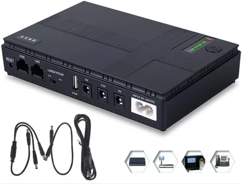 منبع تغذیه بدون وقفه کوچک قابل حمل 5 ولت و 12 ولت 10400 میلی آمپر ساعت، باتری پشتیبان چند منظوره برای LED Wifi IP Cam Mini UPS (رنگ: مشکی 8800mAh 2A، اندازه: B) منبع تغذیه بدون وقفه کوچک قابل حمل 5 ولت و 12 ولت 10400 میلی آمپر ساعت، باتری پشتیبان چند منظوره برای LED Wifi IP Cam Mini UPS (رنگ: مشکی 8800mAh 2A، اندازه: B)