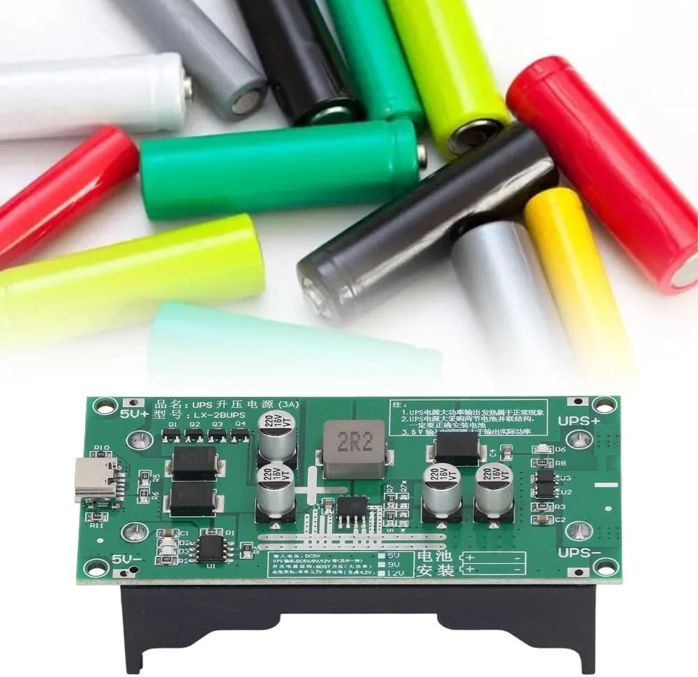 ماژول شارژ باتری تقویت کننده UPS با توان بالا 15 وات 3 آمپر Chiffonade، مناسب برای باتری لیتیومی، دارای خروجی 5 ولت/12 ولت (5 ولت - 2 عدد)