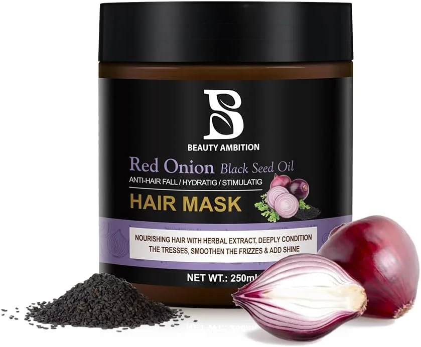 ماسک مو احیا کننده با پیاز قرمز و روغن دانه سیاه برای تغذیه عمیق، نرم کنندگی، موهای قوی و سالم - 250 میلی لیتر