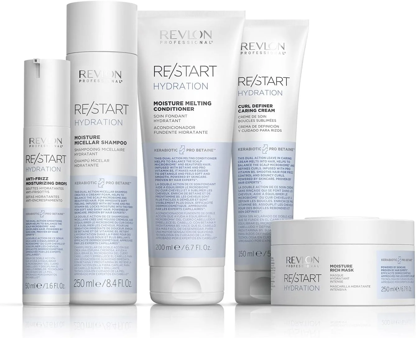 ماسک موی آبرسان و غنی RE/START Hydration رولون پروفشنال، 250 میلی لیتر، ماسک موی مرطوب کننده برای موهای خشک، ماسک برای مراقبت طولانی مدت و غنی، درمان احیا کننده مو در برابر وز