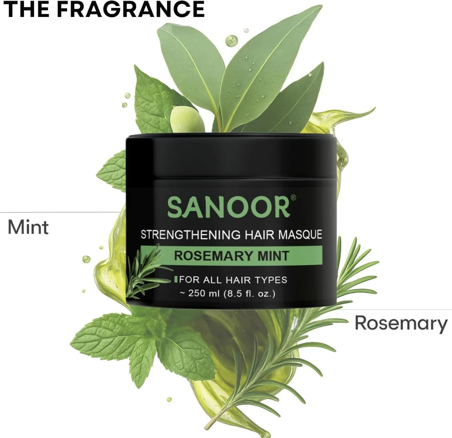 ماسک مو رزماری نعناع بیوتین | ماسک نرم کننده عمیق برای موهای خشک، آسیب دیده و مجعد | درمان ضد وز بدون سولفات با کراتین، پروتئین و افزایش رطوبت