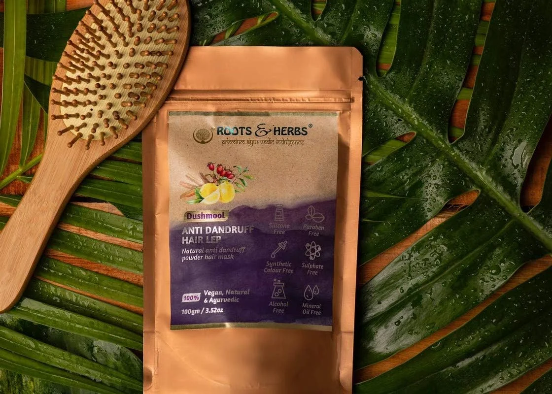 پودر ماسک موی سر ضد شوره دوشمول، درمان طبیعی آیورودا، 100% گیاهی، ریشه ها و گیاهان، مناسب برای آقایان و بانوان، برای موهای خشک یا آسیب دیده، 100 گرم