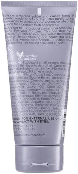 ماسک مو بنفش_کمپلکس احیا کننده مو_۱۷۷ میلی لیتر_بدون تست حیوانی_کاملا گیاهی_بدون SLS/SLES، پارابن/فتالات، سیلیکون یا روغن های معدنی.