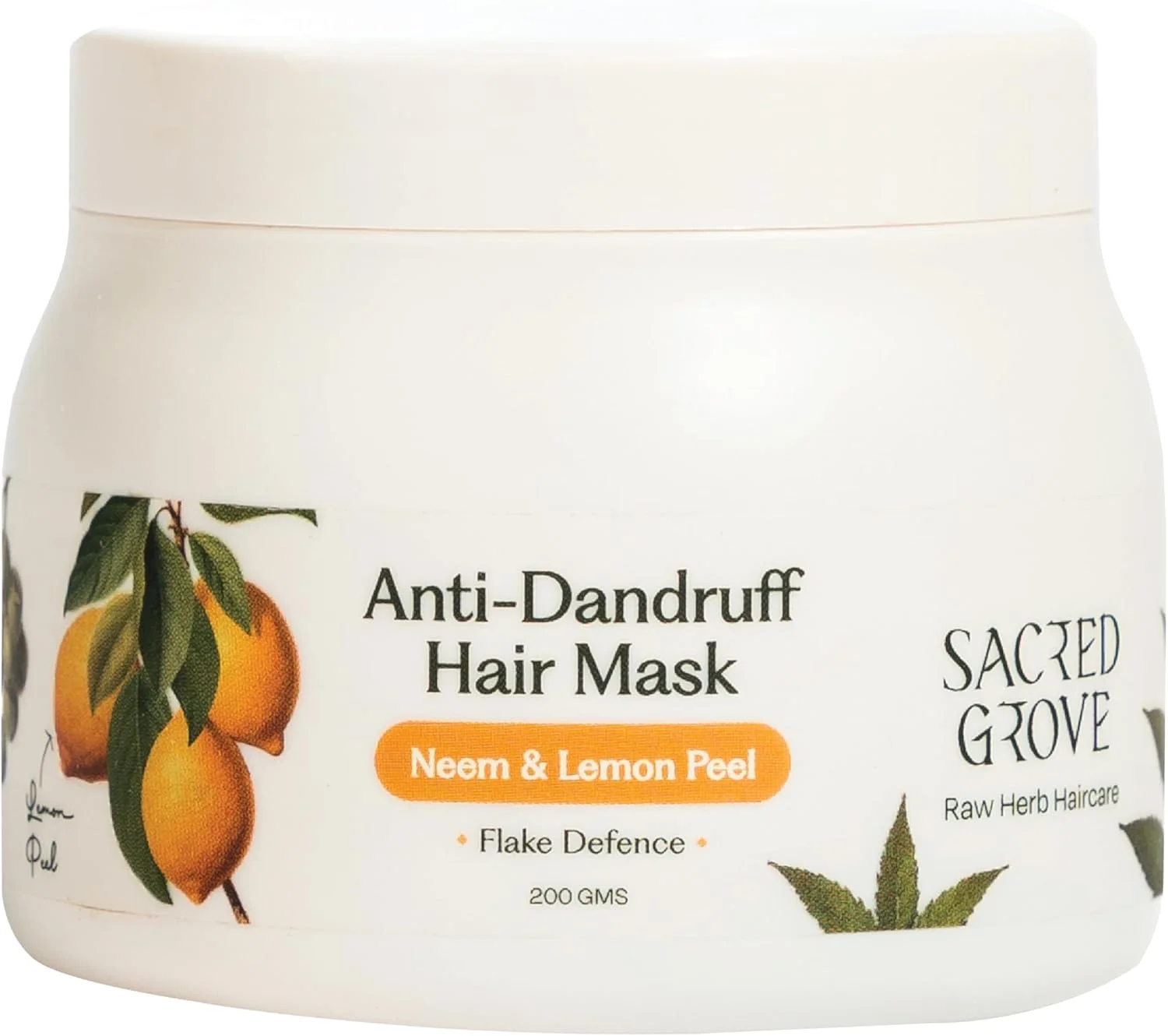 ماسک موی سر قبل از شامپو Sacred Grove ضد شوره سر با عصاره چریش و پوست لیمو | مناسب برای پوست سر خارش دار و پوسته پوسته | مناسب برای آقایان و بانوان | 200 گرم