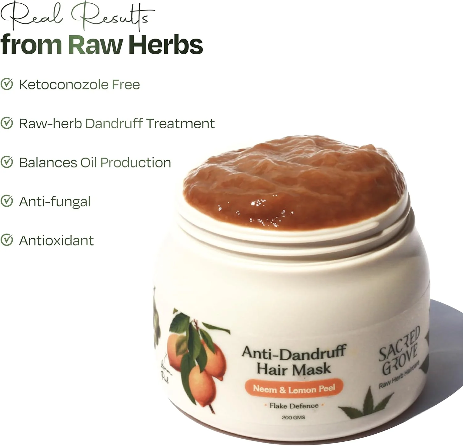 ماسک موی سر قبل از شامپو Sacred Grove ضد شوره سر با عصاره چریش و پوست لیمو | مناسب برای پوست سر خارش دار و پوسته پوسته | مناسب برای آقایان و بانوان | 200 گرم ماسک موی سر قبل از شامپو Sacred Grove ضد شوره سر با عصاره چریش و پوست لیمو | مناسب برای پوست سر خارش دار و پوسته پوسته | مناسب برای آقایان و بانوان | 200 گرم