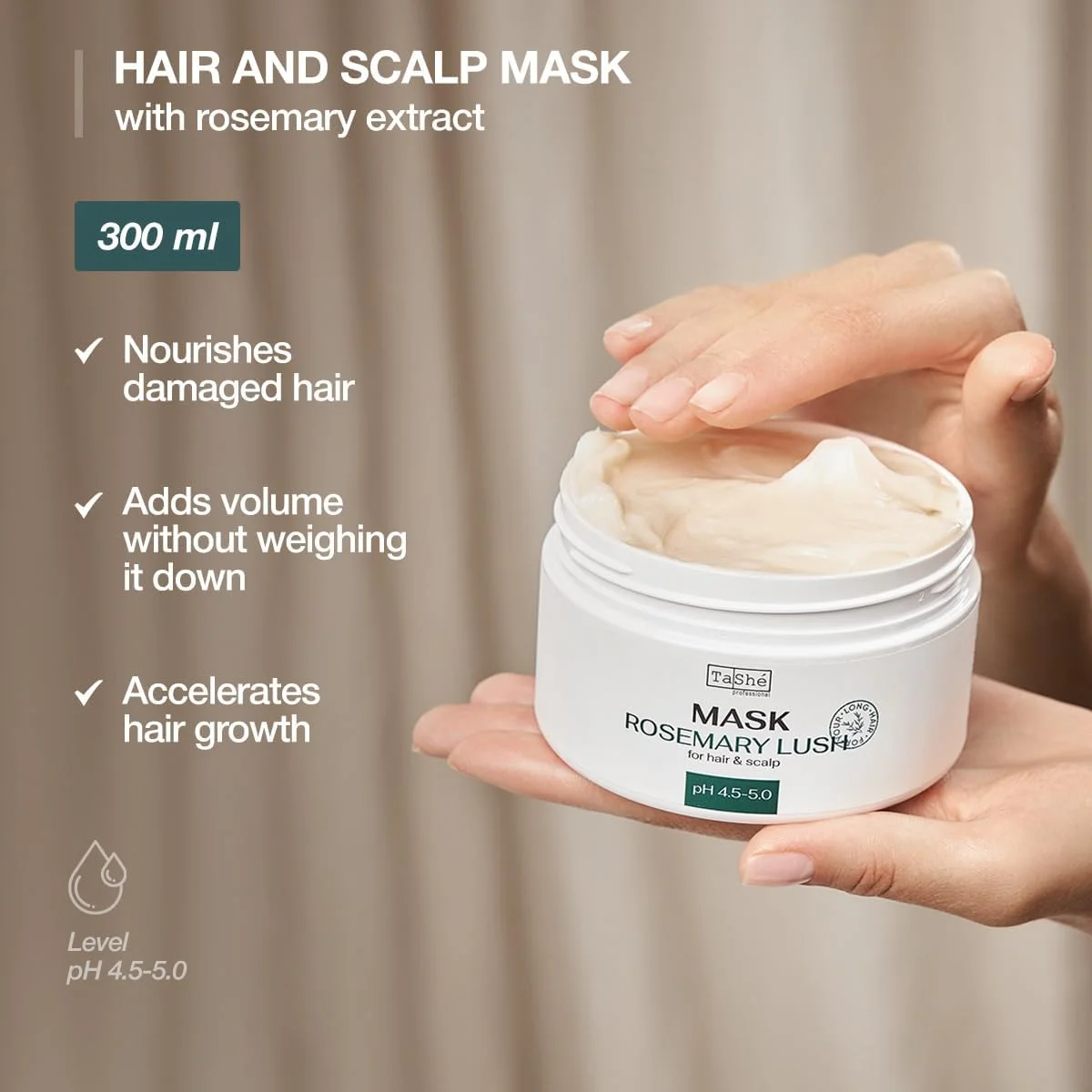 ماسک مو و پوست سر رزماری و زنجبیل تاشه - 300 میلی لیتر