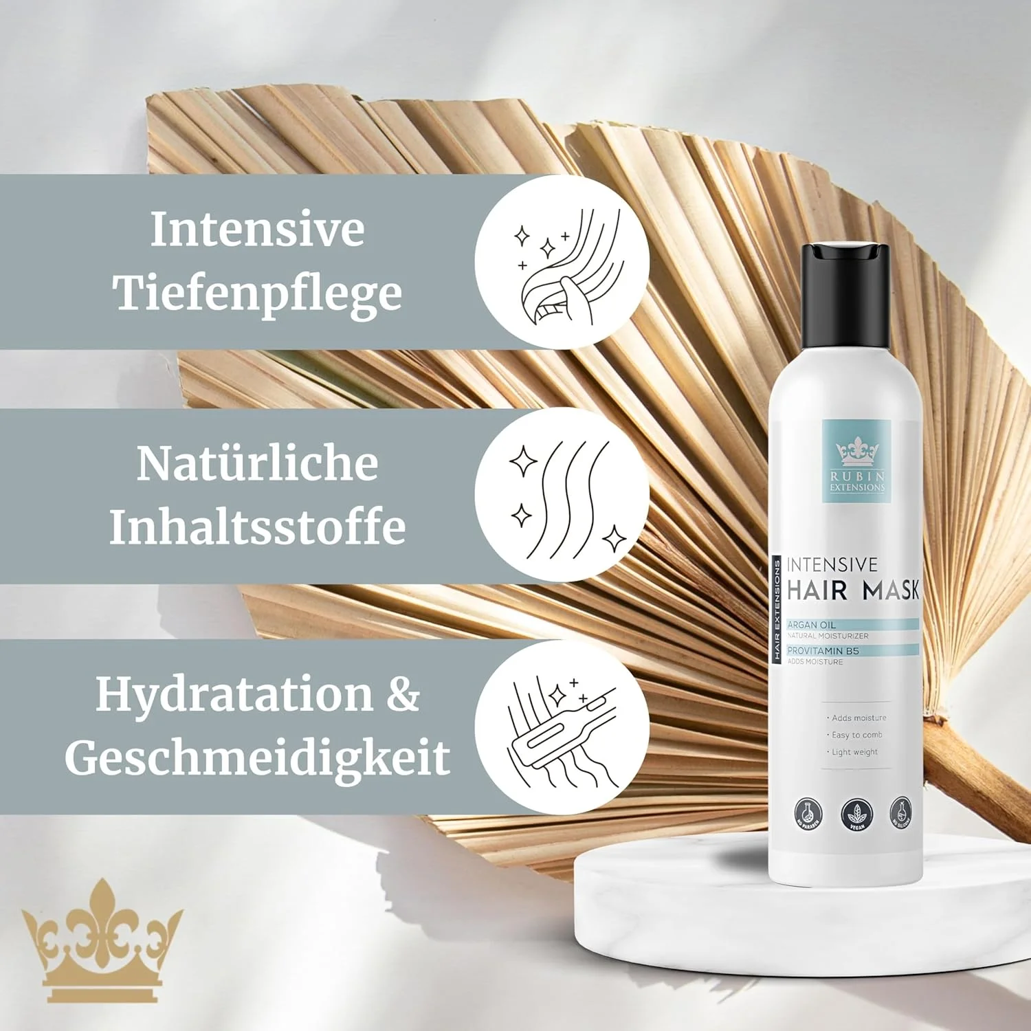 ماسک موی ترمیم کننده قوی روبین اکستنشنز حاوی روغن آرگان و آلوئه ورا، مراقبت عمقی برای موهای صاف و هیدراته، وگان و بدون پارابن، 200 میلی لیتر ماسک موی ترمیم کننده قوی روبین اکستنشنز حاوی روغن آرگان و آلوئه ورا، مراقبت عمقی برای موهای صاف و هیدراته، وگان و بدون پارابن، 200 میلی لیتر