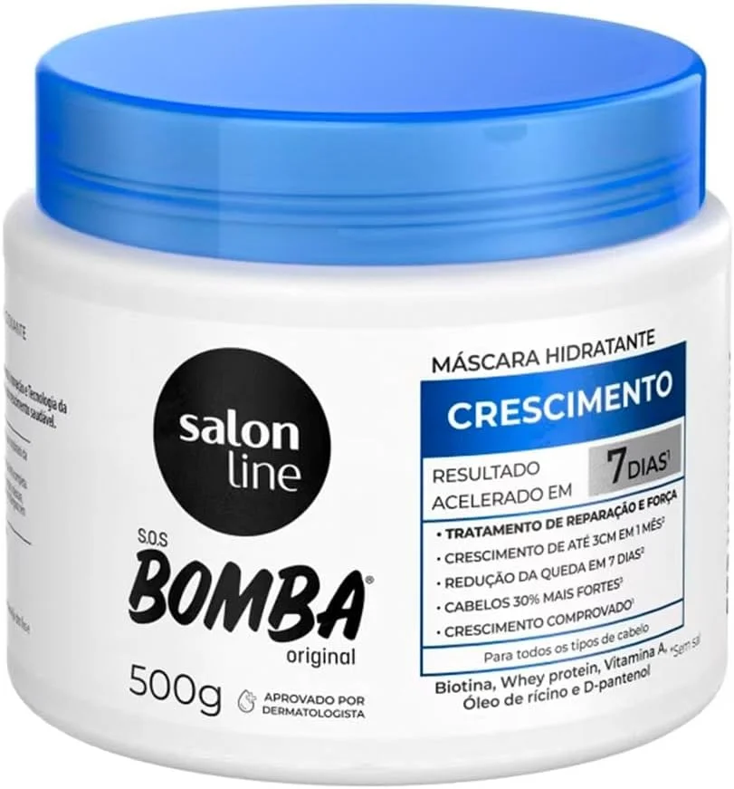 ماسک مو Salon Line Linha Tratamento (SOS Bomba de Vitaminas) - Mascara Explosao De Hidratacao 500 گرمی - (مجموعه Treatment (Vitamin Bomb SOS) - ماسک انفجار آبرسانی خالص 17.65 اونس)