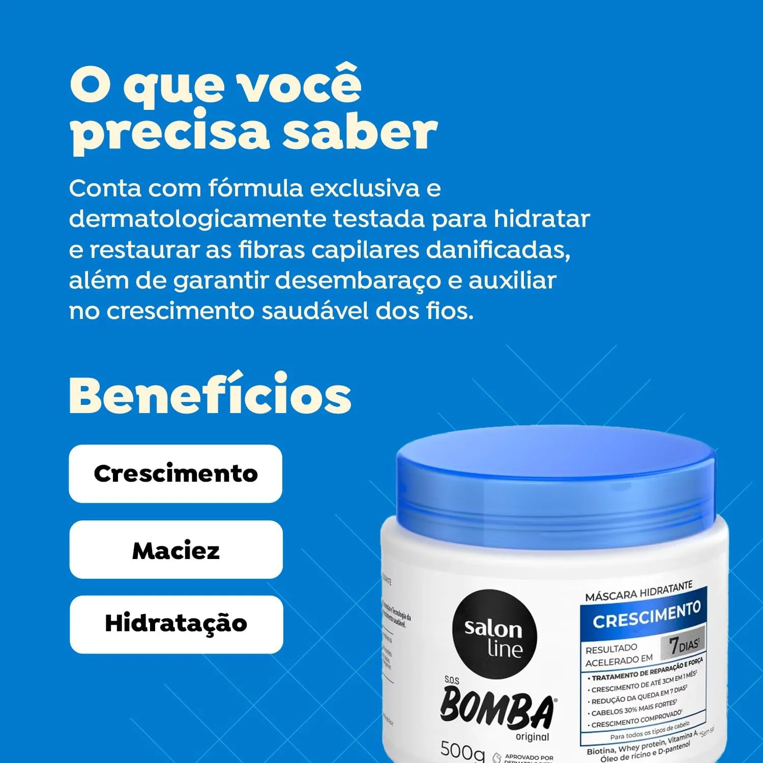 ماسک مو Salon Line Linha Tratamento (SOS Bomba de Vitaminas) - Mascara Explosao De Hidratacao 500 گرمی - (مجموعه Treatment (Vitamin Bomb SOS) - ماسک انفجار آبرسانی خالص 17.65 اونس)