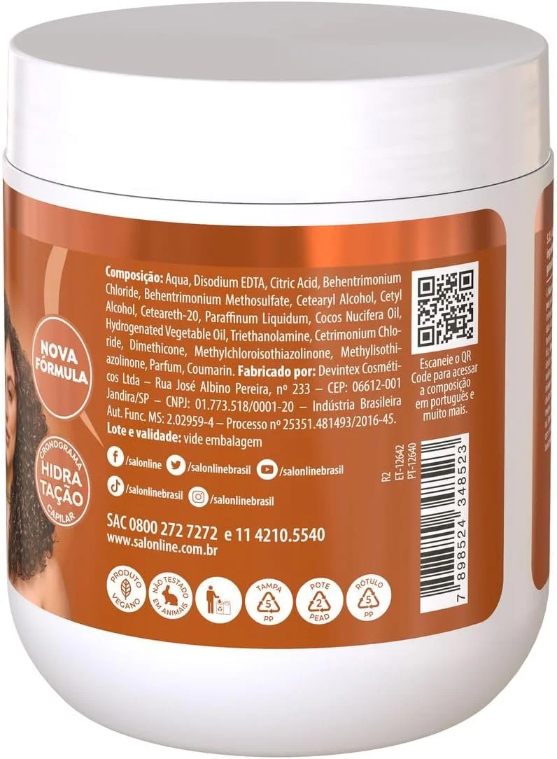 ماسک مو سالن لاین، SOS فر، نارگیل، مغذی و مرطوب کننده، وگان - مناسب موهای موج دار و فر، 1 کیلوگرم (بسته بندی ممکن است متفاوت باشد)