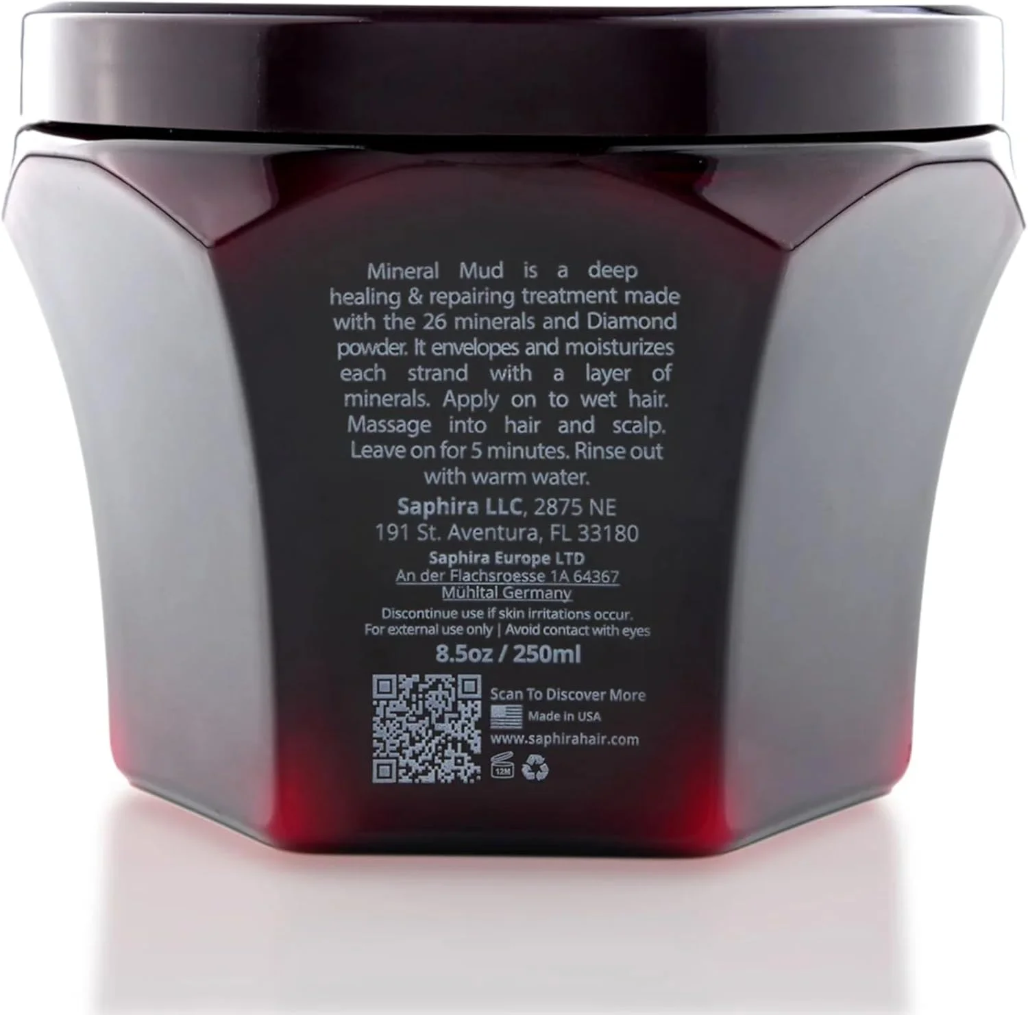 ماسک موی گِل معدنی سفیره، درمان عمیق مو برای موهای خشک، آسیب دیده، رنگ شده و پوست سر، بدون سولفات و پارابن، ترمیم کننده، آبرسان و درخشان کننده 250 میلی لیتر ماسک موی گِل معدنی سفیره، درمان عمیق مو برای موهای خشک، آسیب دیده، رنگ شده و پوست سر، بدون سولفات و پارابن، ترمیم کننده، آبرسان و درخشان کننده 250 میلی لیتر