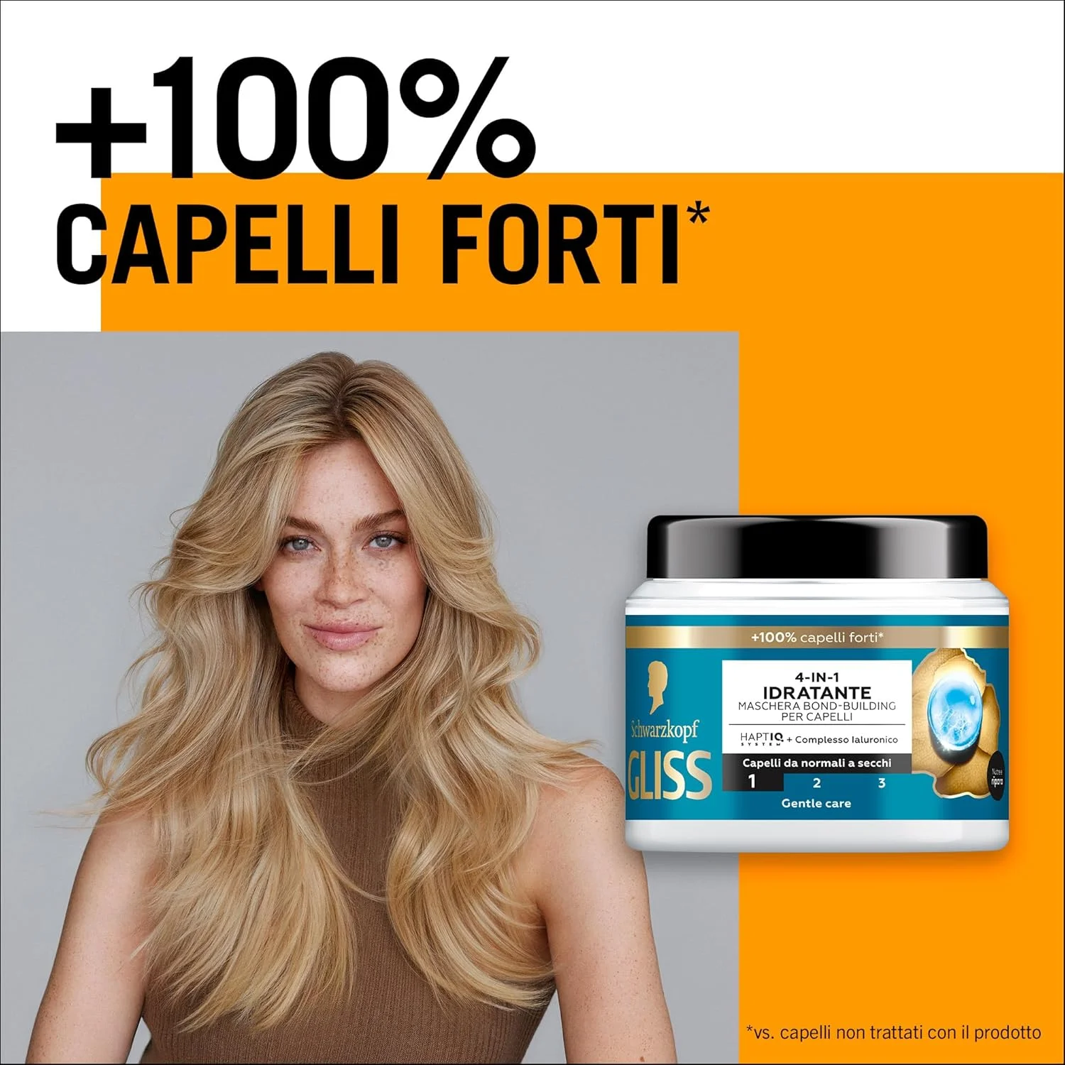 ماسک موی آبرسان و ترمیم کننده شوارتسکف گلیس 4 در 1، 400 میلی لیتر، ماسک موی Aqua Revive با سیستم HAPTIQ و کمپلکس هیالورونیک، مناسب موهای نرمال تا خشک