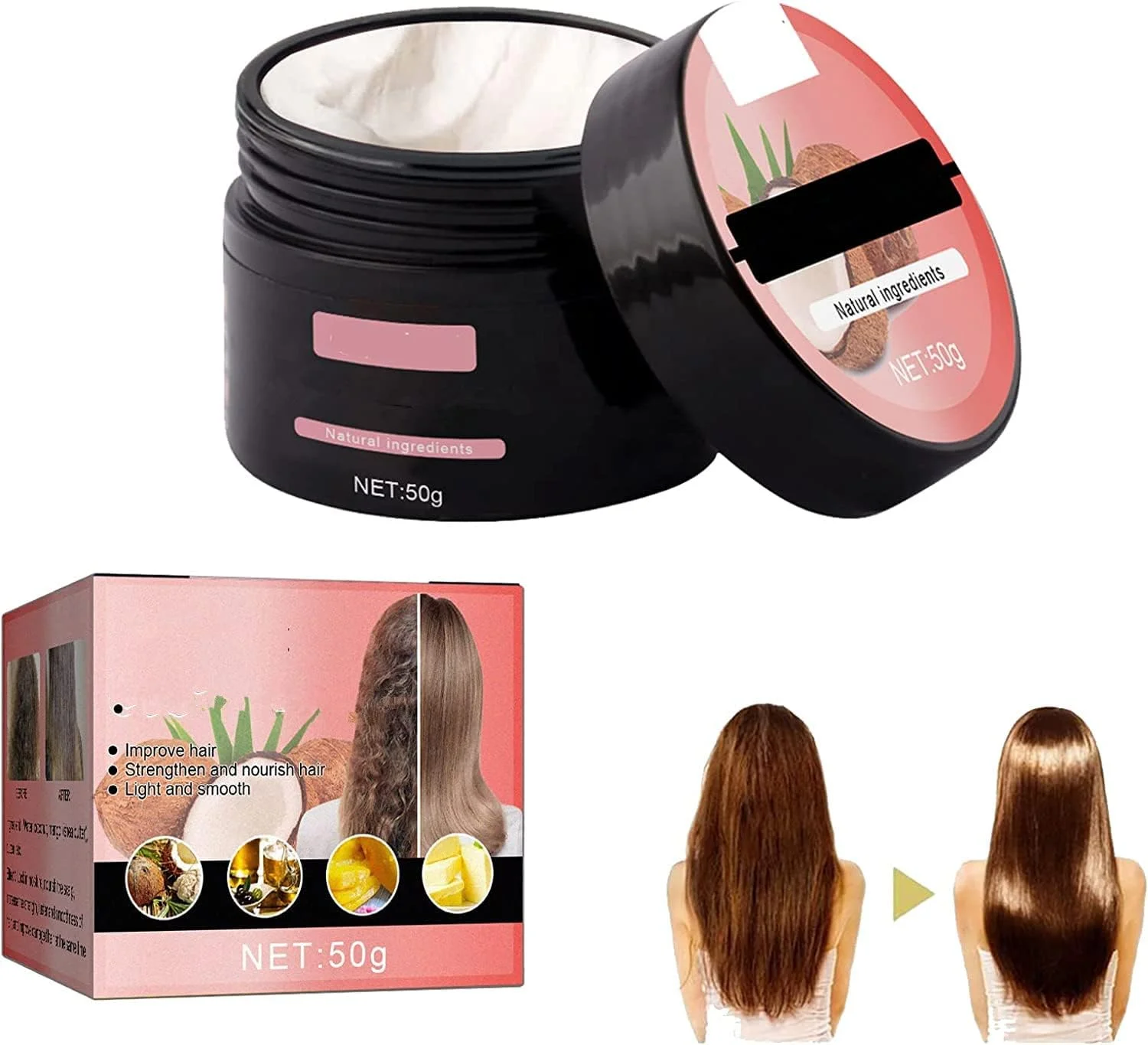 ماسک ترمیم کننده فوری مو حاوی کراتین شاینهِیر، ماسک ترمیم کننده مو روغن نارگیل، ماسک جادویی درمان مو، ترمیم پیشرفته ریشه و آسیب دیدگی مو، نرم کننده و صاف کننده موهای وز (1 عدد) ماسک ترمیم کننده فوری مو حاوی کراتین شاینهِیر، ماسک ترمیم کننده مو روغن نارگیل، ماسک جادویی درمان مو، ترمیم پیشرفته ریشه و آسیب دیدگی مو، نرم کننده و صاف کننده موهای وز (1 عدد)