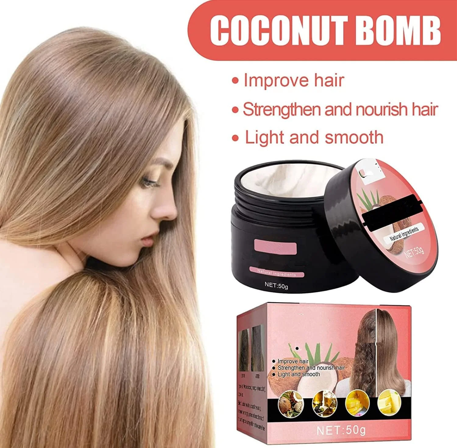 ماسک ترمیم کننده فوری مو حاوی کراتین Shinyhair، ماسک ترمیم کننده مو روغن نارگیل، ماسک جادویی درمان مو، ترمیم پیشرفته ریشه و آسیب دیدگی مو، نرم کننده و صاف کننده موهای وز (2 عدد) ماسک ترمیم کننده فوری مو حاوی کراتین Shinyhair، ماسک ترمیم کننده مو روغن نارگیل، ماسک جادویی درمان مو، ترمیم پیشرفته ریشه و آسیب دیدگی مو، نرم کننده و صاف کننده موهای وز (2 عدد)