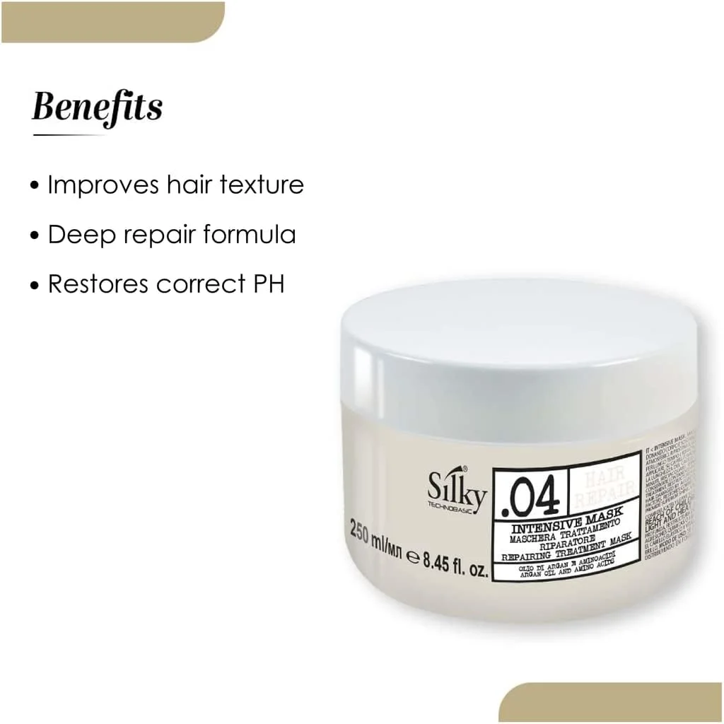 ماسک ترمیم کننده مو ابریشمی TECHNOBASIC .04 | درمان سریع و عمیق برای موهای خشک و آسیب دیده با سطح PH متعادل (1000 میلی لیتر)