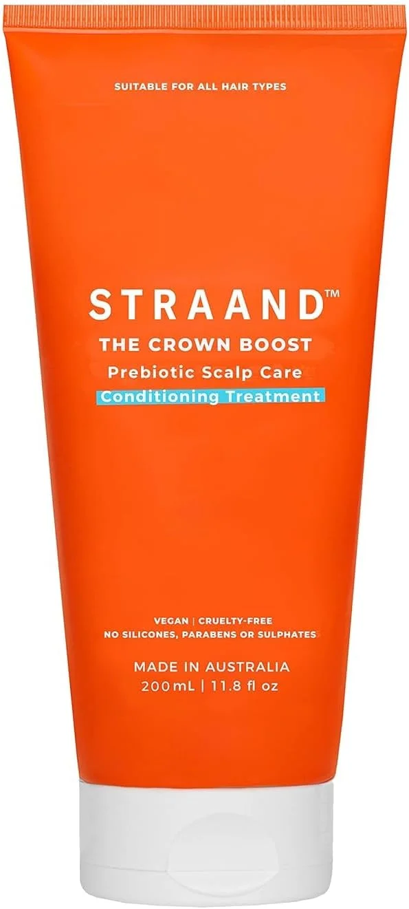 درمان عمیق موی سر با پری‌بیوتیک Straand Crown Boost - نرم‌کننده و ماسک موی پروتئینی وگان برای موهای درخشان‌تر، پرپشت‌تر و حالت‌پذیرتر - حاوی روغن‌های مغذی جوجوبا + بادام شیرین (200 میلی‌لیتر)