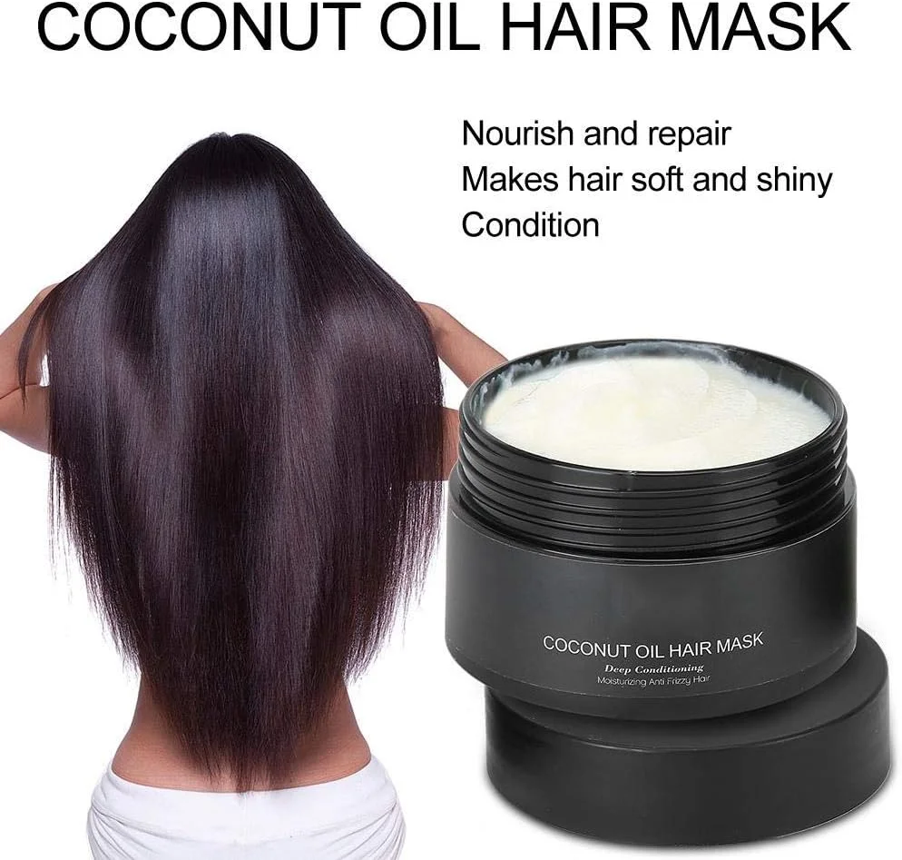 ماسک مو بدون نیاز به بخار، ماسک کرم مو تغذیه کننده مو روغن نارگیل برای درمان موهای خشک و آسیب دیده، ترمیم موهای خشک و آسیب دیده 50 میلی لیتر