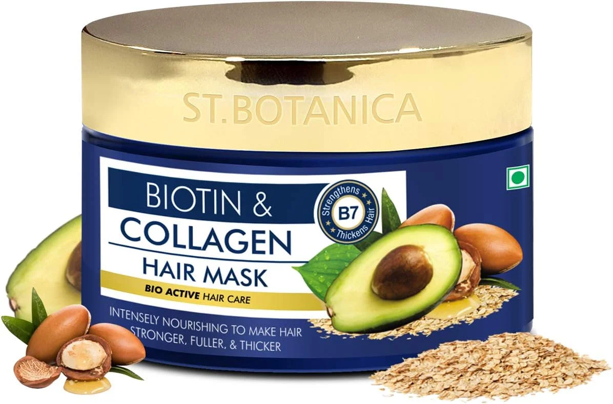 ماسک مو بیوتین و کلاژن St.Botanica - برای موهای قوی تر، پرپشت تر و ضخیم تر، 200 میلی لیتر