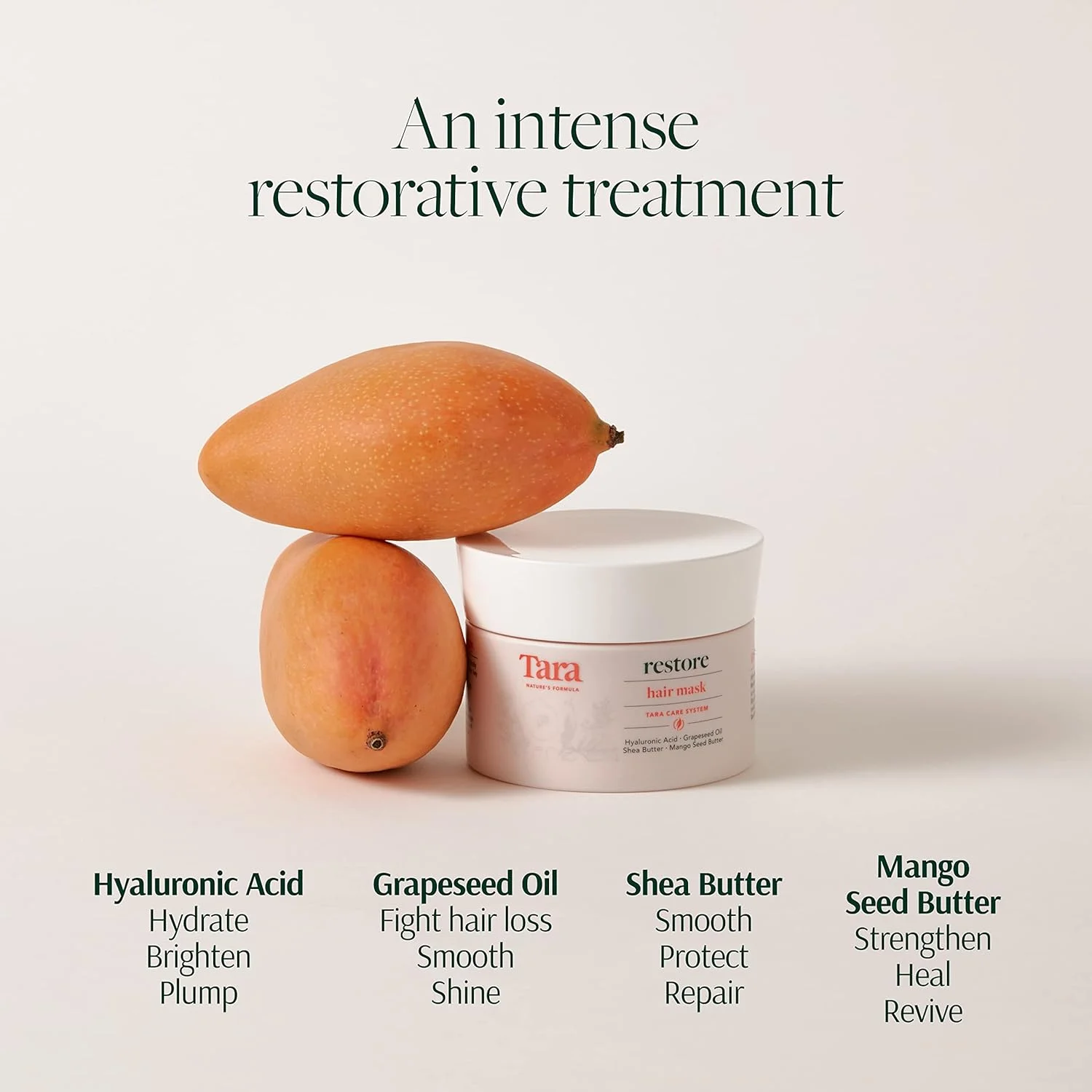 ماسک مو ترمیم کننده تارا نچر فرمولا. بدون تست حیوانی: ترمیم، بازسازی و آبرسانی با اسید هیالورونیک و کره های گیاهی. فاقد پارابن، سولفات و روغن های معدنی (250 میلی لیتر) ماسک مو ترمیم کننده تارا نچر فرمولا. بدون تست حیوانی: ترمیم، بازسازی و آبرسانی با اسید هیالورونیک و کره های گیاهی. فاقد پارابن، سولفات و روغن های معدنی (250 میلی لیتر)