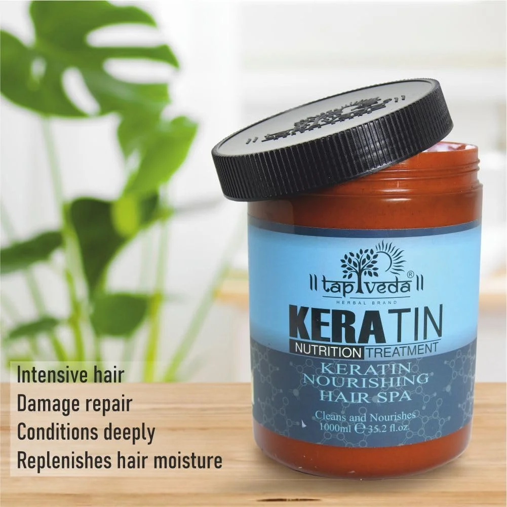 ماسک مو کراتین برای انواع مو | تغذیه عمیق، موهای خشک و وز | ترمیم و رشد موهای رنگ شده با کراتین | مراقبت حرفه ای ۱۰۰۰ میلی لیتر