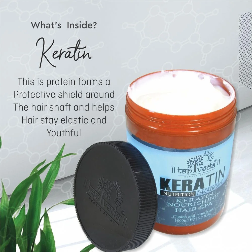 ماسک مو کراتین برای انواع مو | تغذیه عمیق، موهای خشک و وز | ترمیم و رشد موهای رنگ شده با کراتین | مراقبت حرفه ای ۱۰۰۰ میلی لیتر
