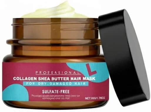 ماسک موی کلاژن و شی باتر SYOSI مناسب موهای فر، ماسک ترمیم کننده مو حاوی آمینو اسید، ماسک نرم کننده مو، ماسک موی کلاژن ترمیم کننده عمقی، درمان مغذی مو (50 گرم)