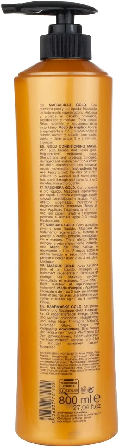 ماسک موی کراتین طلایی Tahe حجم ۸۰۰ میلی لیتر