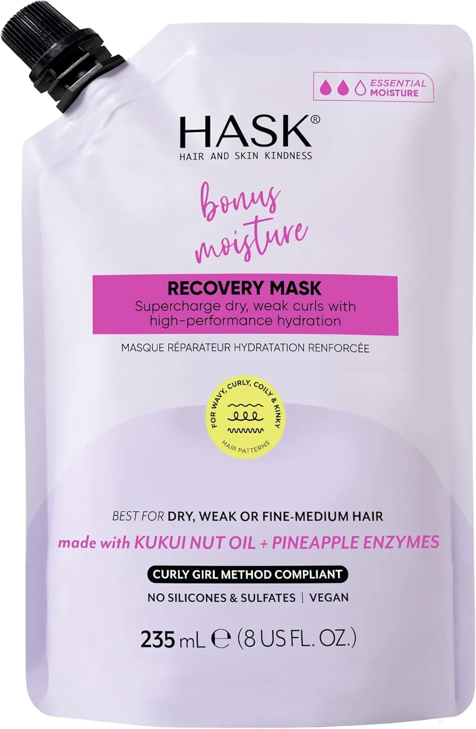 ماسک احیا کننده رطوبت مو هاسک مدل TEXTURE SOLUTIONS حجم 235 میلی لیتر