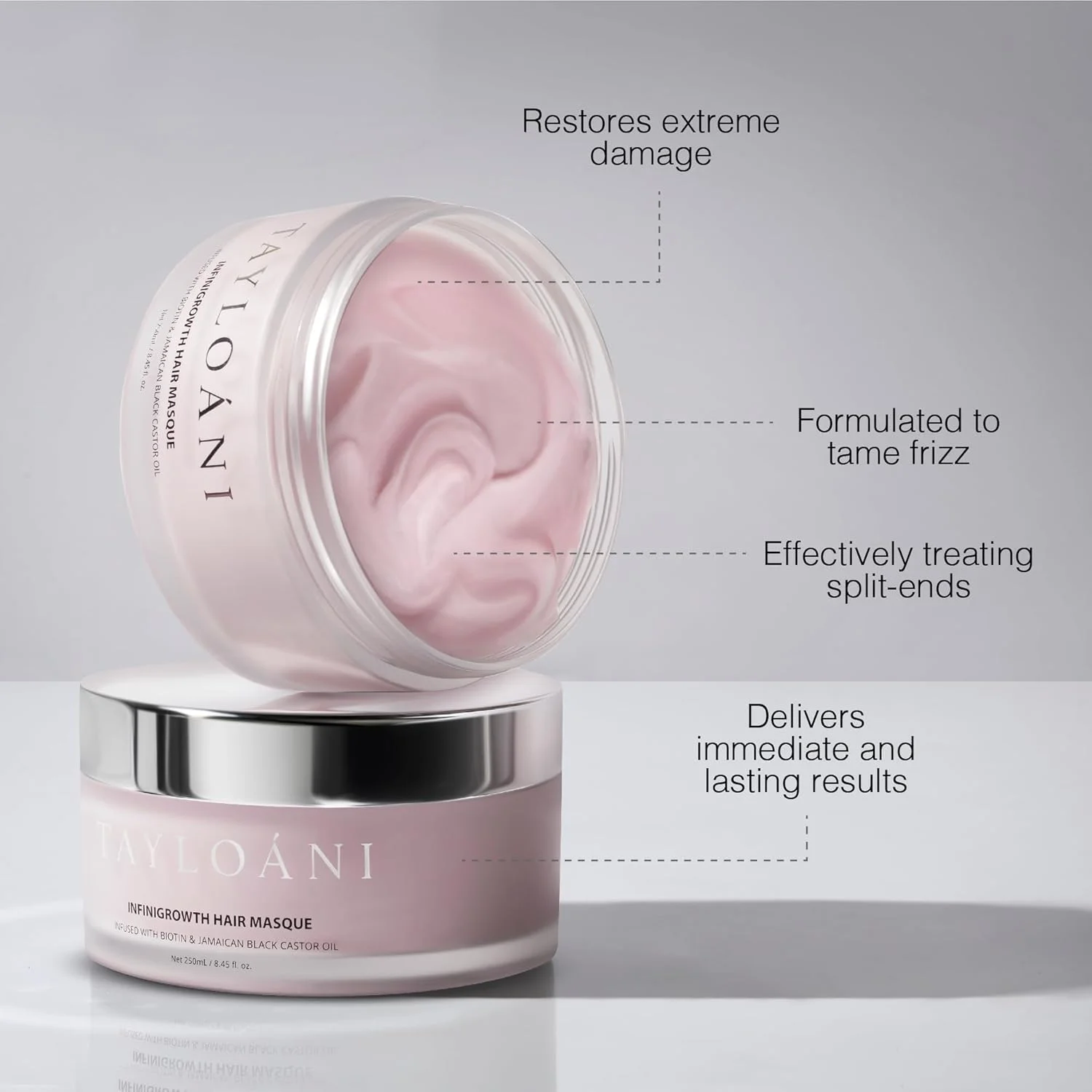 ماسک مو Tayloani Infinigrowth - ماسک مو برای موهای خشک و آسیب دیده، کمک به رشد مو - ترمیم مو و درمان حالت دهنده عمیق - 250 میلی لیتر