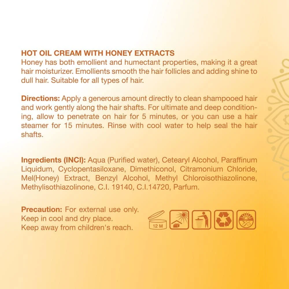 کرم درمان مو با روغن گرم مروارید آبی با عصاره عسل | ماسک مو برای ترمیم موهای آسیب دیده و درمان ریزش مو | ۱۰۰۰ میلی لیتر