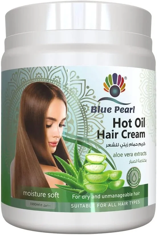 کرم درمان مو با روغن داغ مروارید آبی با عصاره آلوئه ورا | ماسک مو برای ترمیم موهای آسیب دیده و درمان ریزش مو | 1000 میلی لیتر کرم درمان مو با روغن داغ مروارید آبی با عصاره آلوئه ورا | ماسک مو برای ترمیم موهای آسیب دیده و درمان ریزش مو | 1000 میلی لیتر