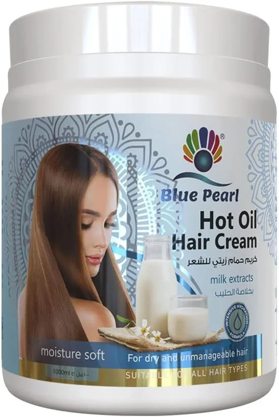 کرم درمان مو با روغن گرم مروارید آبی حاوی عصاره شیر | ماسک مو برای ترمیم موهای آسیب دیده و درمان ریزش مو | 1000 میلی لیتر کرم درمان مو با روغن گرم مروارید آبی حاوی عصاره شیر | ماسک مو برای ترمیم موهای آسیب دیده و درمان ریزش مو | 1000 میلی لیتر
