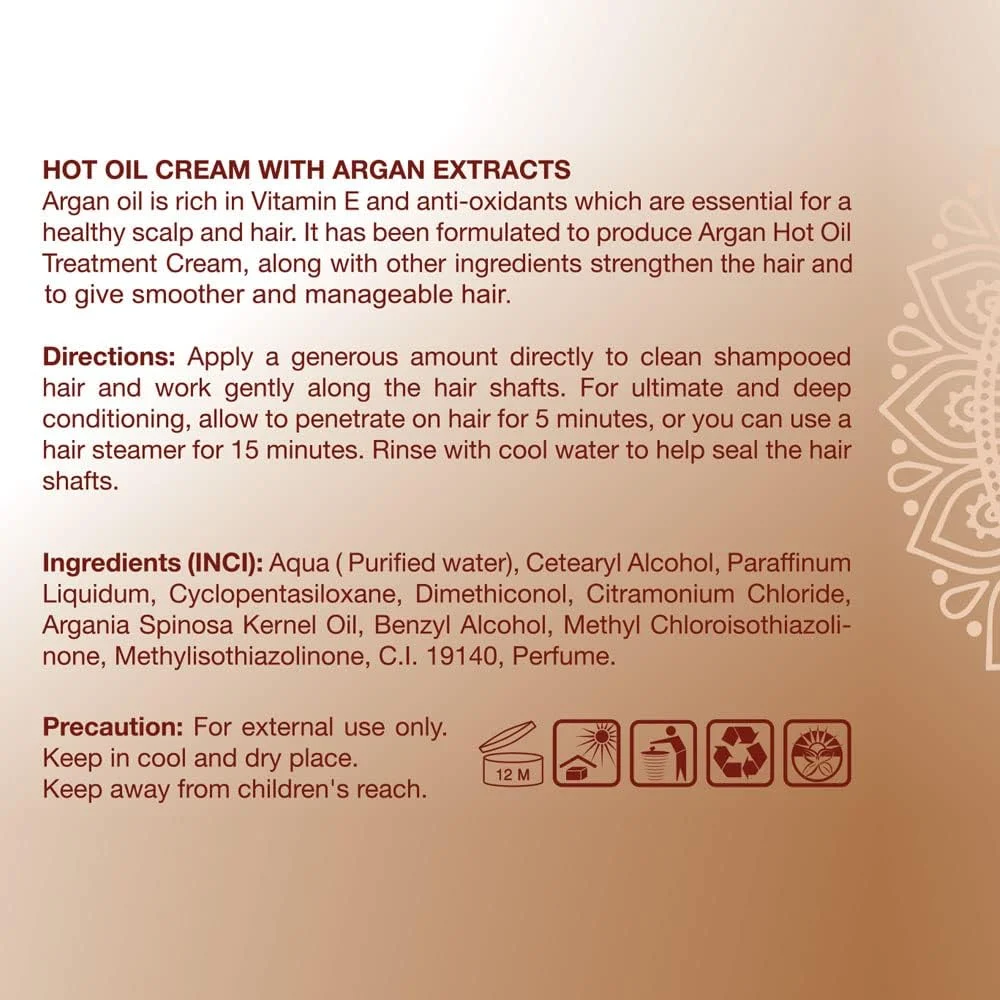 Blue Pearl Hot Oil Hair Treatment Cream With Argan Extracts | Hair Mask For Damaged Hair Repair & Hair Fall Treatment | 1000ml