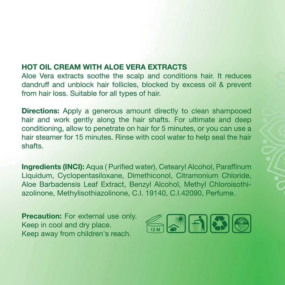 کرم درمان مو با روغن داغ مروارید آبی با عصاره آلوئه ورا | ماسک مو برای ترمیم موهای آسیب دیده و درمان ریزش مو | 1000 میلی لیتر