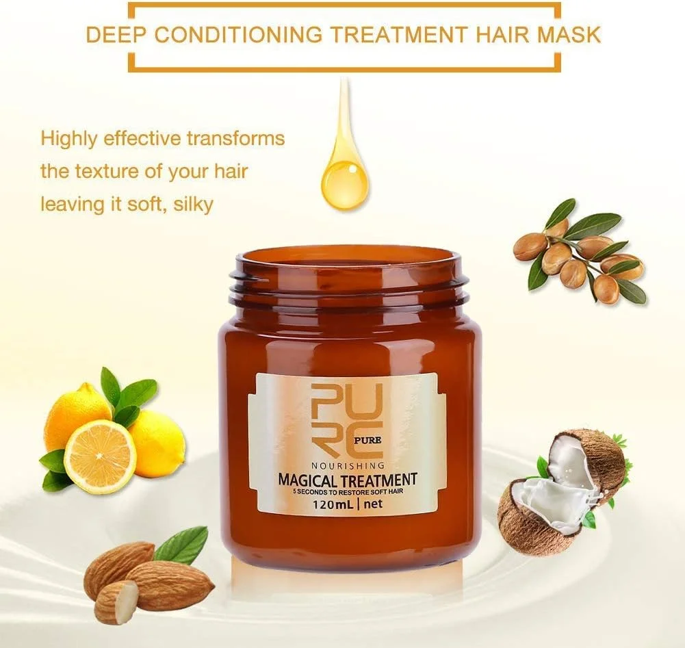 ماسک موی جادویی (120 میلی لیتر) حاوی کراتین، ترمیم کننده 5 ثانیه ای ریشه های آسیب دیده. این مرطوب کننده عمیق، استحکام را برای موهای فر، صاف، نازک یا کم پشت باز می گرداند. 