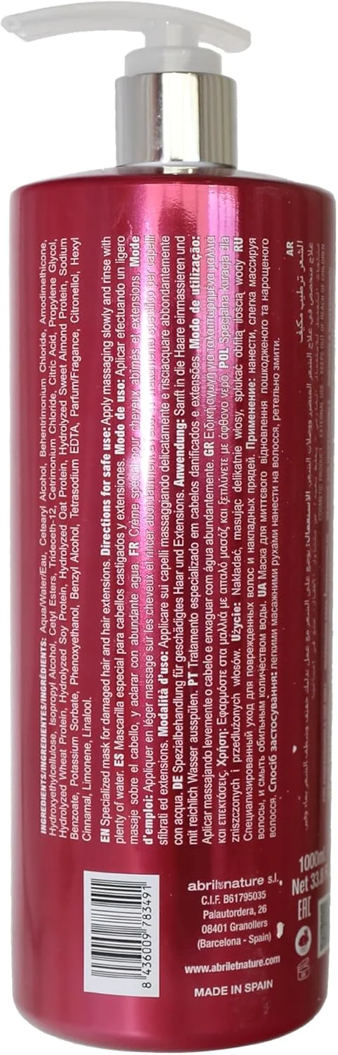 آبریل ات نیچر ماسک فوری انرژی کراتین 1000 میلی لیتر، درمان موهای خشک و وز، بازگرداندن استحکام به فیبر مو، مراقبت قدرتمند ضد وز مو