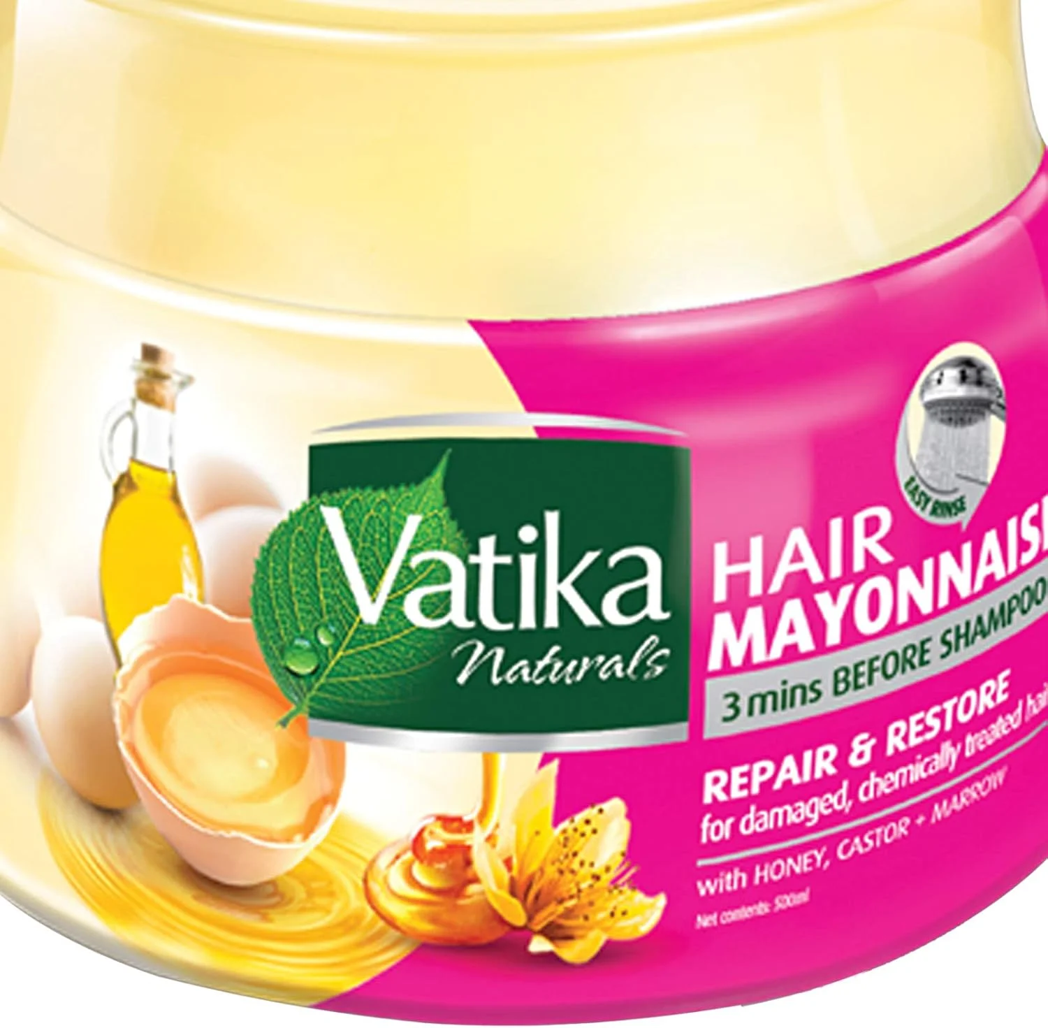 ماسک مو ترمیم کننده و احیا کننده موهای آسیب دیده Vatika Naturals، 500 گرم | ماسک مو با عسل، کرچک و مغز استخوان | برای موهای آسیب دیده و تحت درمان شیمیایی ماسک مو ترمیم کننده و احیا کننده موهای آسیب دیده Vatika Naturals، 500 گرم | ماسک مو با عسل، کرچک و مغز استخوان | برای موهای آسیب دیده و تحت درمان شیمیایی