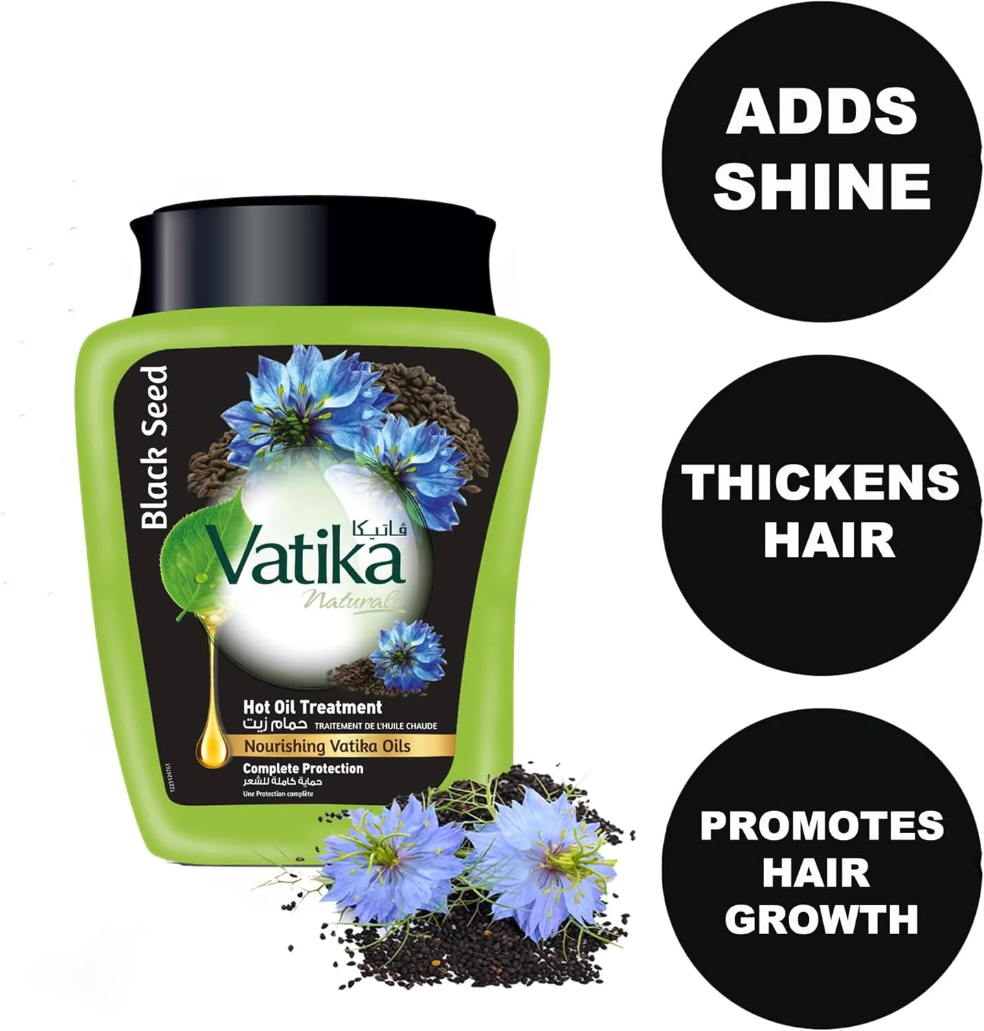 حمام زیت طبیعی واتیکا با دانه سیاه - درمان روغن داغ برای مراقبت کامل - 500 گرم حمام زیت طبیعی واتیکا با دانه سیاه - درمان روغن داغ برای مراقبت کامل - 500 گرم